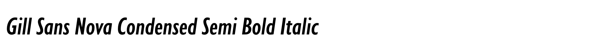 Gill Sans Nova Condensed Semi Bold Italic image